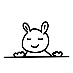 cartoon Peek a boo rabbit cartoon sketch 