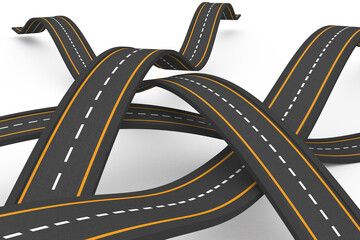 Fototapeta premium Digital png illustration of many intersecting roads on transparent background