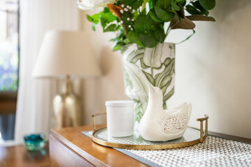 Home interior decor, modern house, apartment decoration.