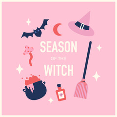 Season of the witch greeting card. 