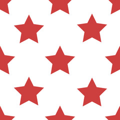 Digital png illustration of red stars repeated on transparent background