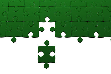 Digital png illustration of green puzzles connected on transparent background