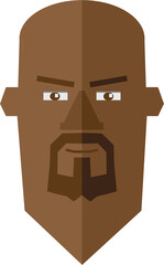 Digital png illustration of head of african american man without hair on transparent background