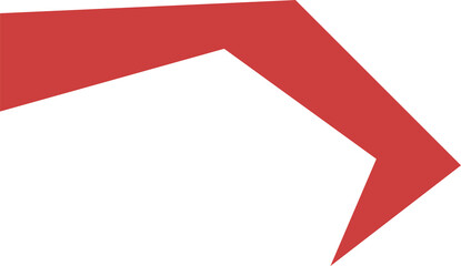 Digital png illustration of red geometric shape on transparent background