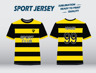 Sports Jersey Design. Cricket, Volleyball, Football, Baseball, Rugby, Soccer, Karate, Games Sublimation T shirt mockup. vector EPS 10.
