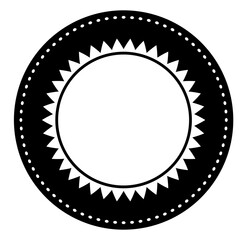 Digital png illustration of black circle with circle star on transparent background