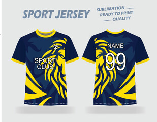 Sports Jersey Design. Cricket, Volleyball, Football, Baseball, Rugby, Soccer, Karate, Games Sublimation T shirt mockup. vector EPS 10.