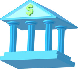 Bank 3D Icon Illustration