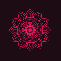 Abstract mandala in simple and minimalist style in solid color background. This is perfect for festival content creation.