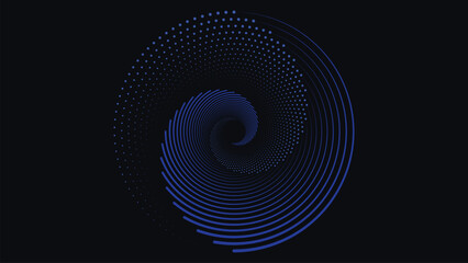 Abstract spiral simple mandala background. This minimalist spiral background can be used as a banner or website background. This dark blue color spinning flower is perfect for festival content create.