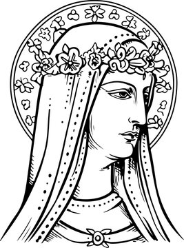 Saint Rita of Cascia illustration
