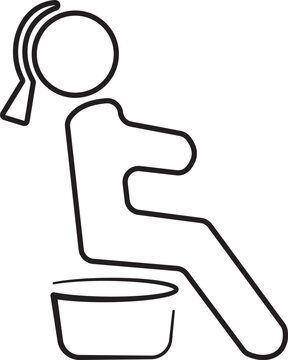 recommend clip art: Woman sitting on toilet icon vector illustration. Icon for website design, mobile app.