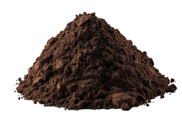 Pile of soil isolated on transparent background,transparency 