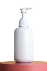 white plastic bottle pump mockup