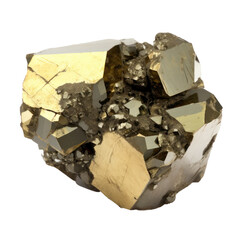Pyrite isolated on transparent background,transparency 