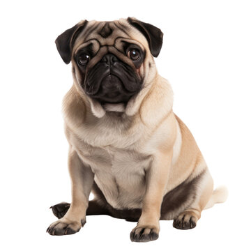 Pug isolated on transparent background,transparency 