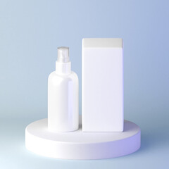 set of cosmetic bottles