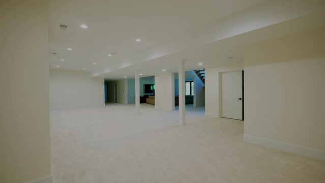 New development basement of new house. Move shot