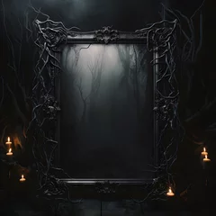 Fotobehang gothic style frame mock up spooky setting and decor dark feel © sugastocks