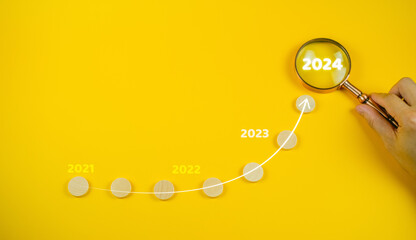 Business 2024 New Year Vision Start Goal Plan Startup Calendar economic goals Annual strategic...