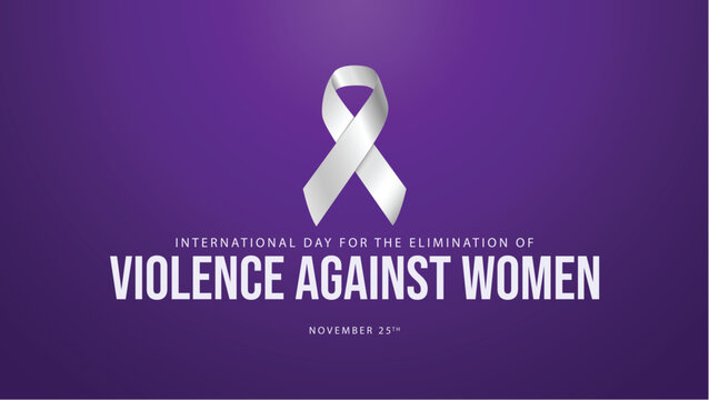 International day for the elimination of violence against women. Vector illustration of white ribbon symbol of violence against women. Suitable for banners, web, social media, greeting cards etc