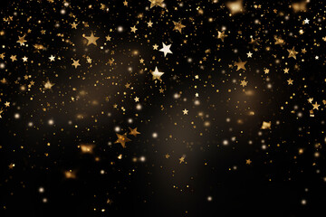 Fototapeta na wymiar Golden stars on a black background.