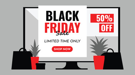 modern black friday sales promo discount ads banner poster layout template vector design - obrazy, fototapety, plakaty