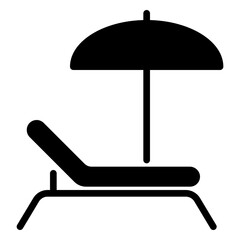 Sunbed icon, line icon style