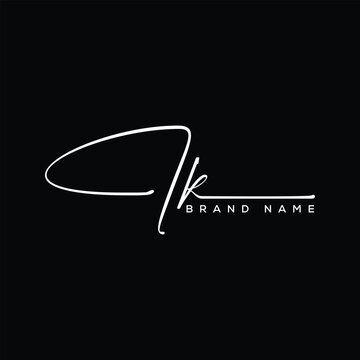 IK letter beauty handwriting vector logo
