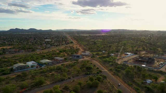 aerial view of gaborone capital city of Botswana 