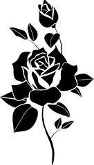 rose flower silhouette and vector illustration design