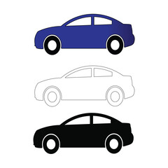 vector car icon sheet