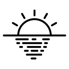 Sunset icon, line icon style