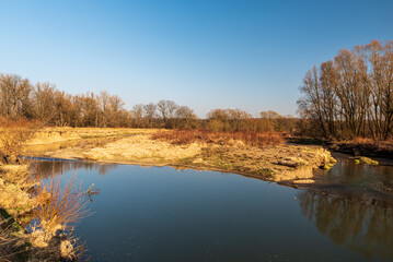 Tributary of Ondrejnice to Odra river in CHKO Poodri in Czech republic