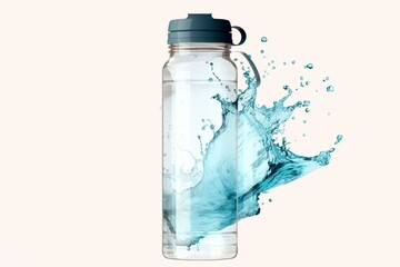 Clear water bottle on transparent background. Generative AI - obrazy, fototapety, plakaty