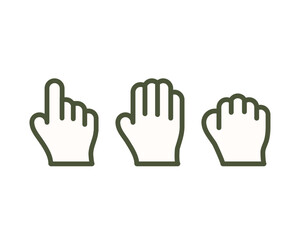 hand icon, set of vector icon, simple line hands icons, small hands, vector hands