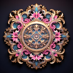 Intriguing mandala ornamental frame for a meditative feel