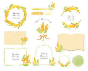 ミモザのフレーム&見出しセット