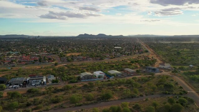 aerial view of gaborone capital city of Botswana 