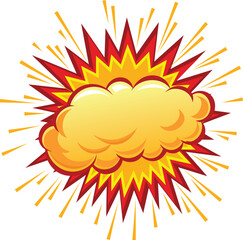Cartoon Explosion, Cartoon dynamite or bomb explosion, fire set. Boom clouds and smoke elements for ui game design. Dangerous explosive detonation, atomic comics detonators for mobile animation, isola