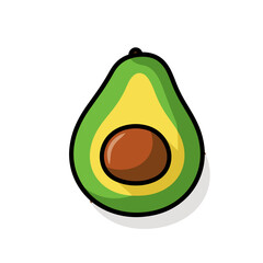 Minimalistische Avocado halbiert Logo Vektor Illustration