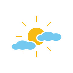 Sunny day weather icon clipart isolated illustration