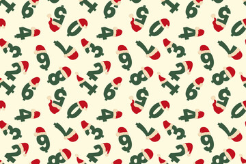 Numbers seamless background, New Year's atmosphere. Ideal for covers, textures