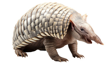 Fototapeta premium Beautiful Armadillo Standing on a Clear Surface or PNG Transparent Background.