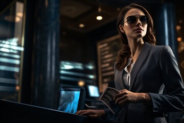 A successful businesswoman wearing formals and posing in a bold pose for a photograph