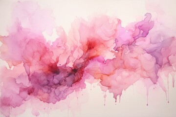 moving pink watercolor on blank backdrop. Generative AI