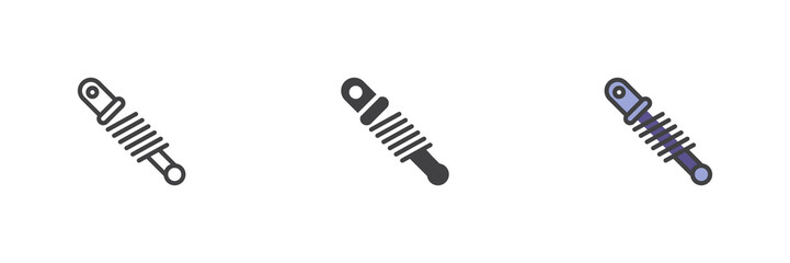 Shock absorber different style icon set