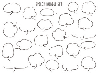 ゆるい吹き出しのベクターイラストセット。　ふきだし、フレーム	