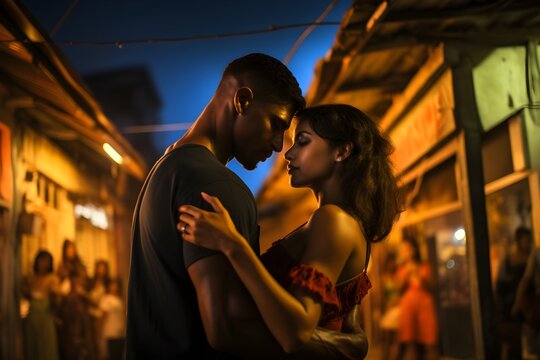 lady and man dancing, romantic, Semba, Tarraxinha, Ghetto Zouk, Coladeira, Bachata, Urban Kiz, Zouk Love, Kompa, Salsa, Bolero, Lambada, with generative AI