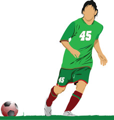 Soccer football player. Colored Vector illustration for designers